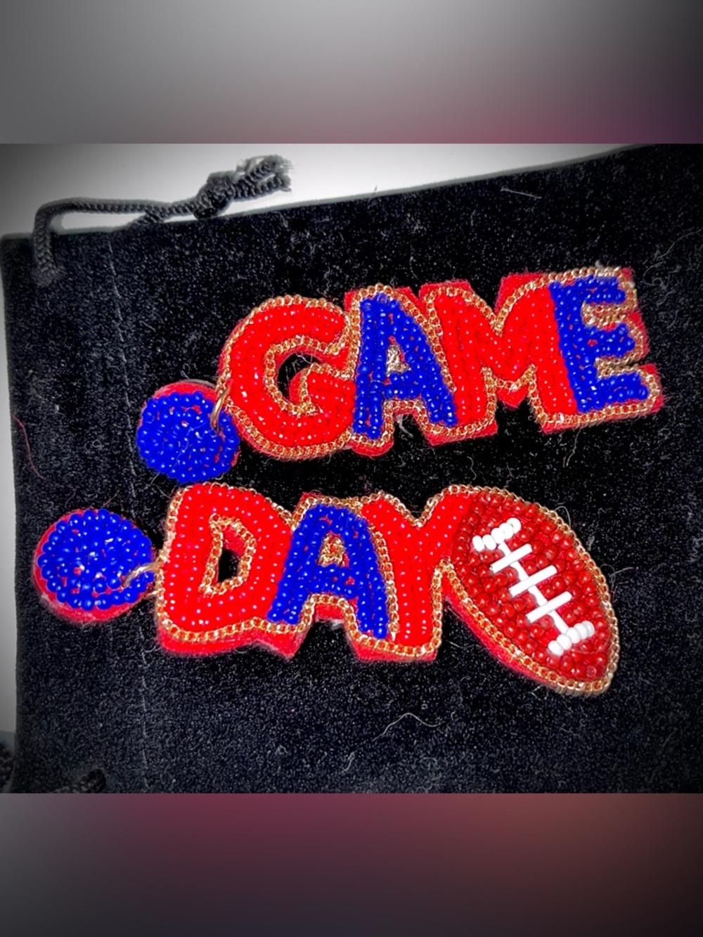 Game Day Beaded Football Earrings